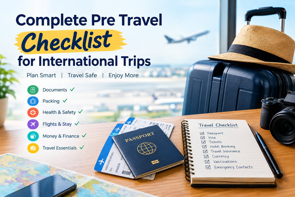 Complete Pre Travel Checklist for International Trips